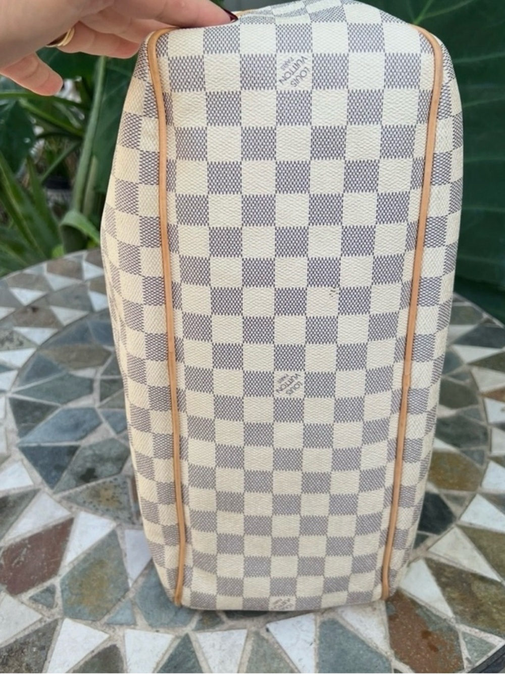 Louis Vuitton Delightful Damier Azul MM shoulder bag tote pink - Picture 5 of 11